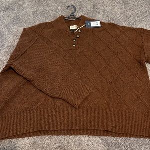 NWT- SUPER soft button neck sweater